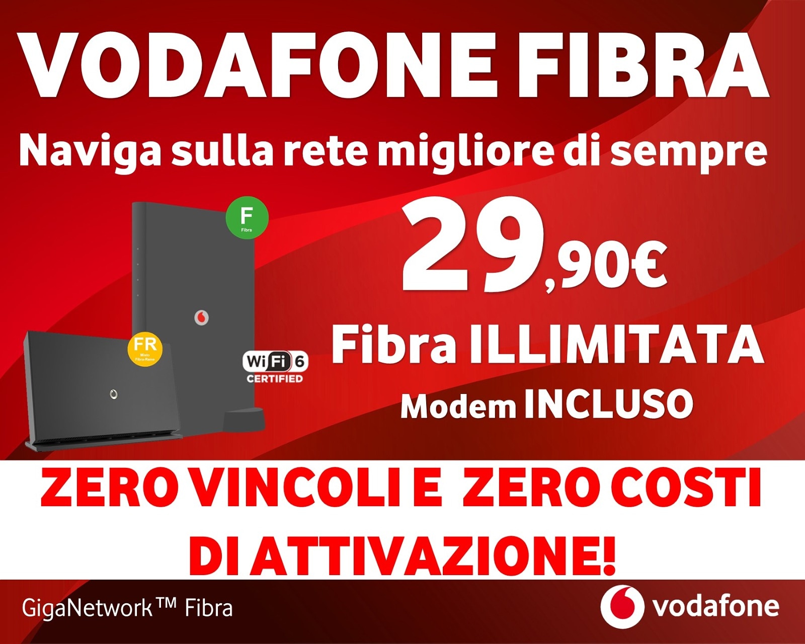 Fibra Vodafone 29.90 Euro